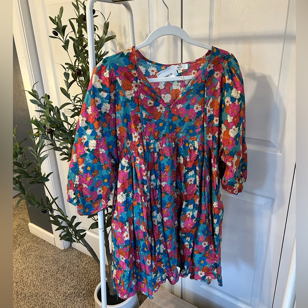 NWT Entro Babydoll Floral Dress with Pockets